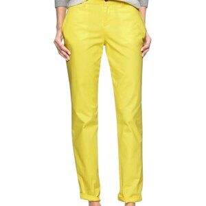 Gap Broken-In Straight Khaki Pants Yellow Stretch Size 10